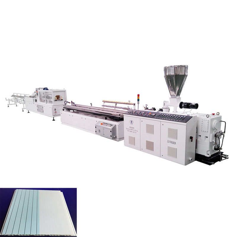 Ligne d'extrusion de panneaux muraux en PVC en plastique à faux plafond avec extrudeuse conique jumelle HYZS65/132